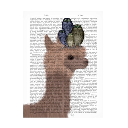 Fab Funky 'Llama Owls Portrait Book Print' Canvas Art, 14x19